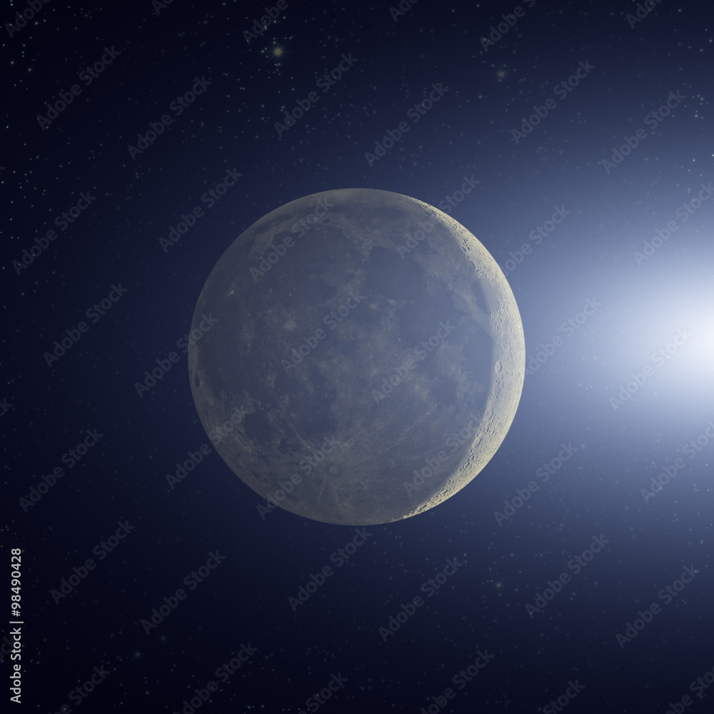 Moon and stars on a dark background. Moon and stars on a dark background.