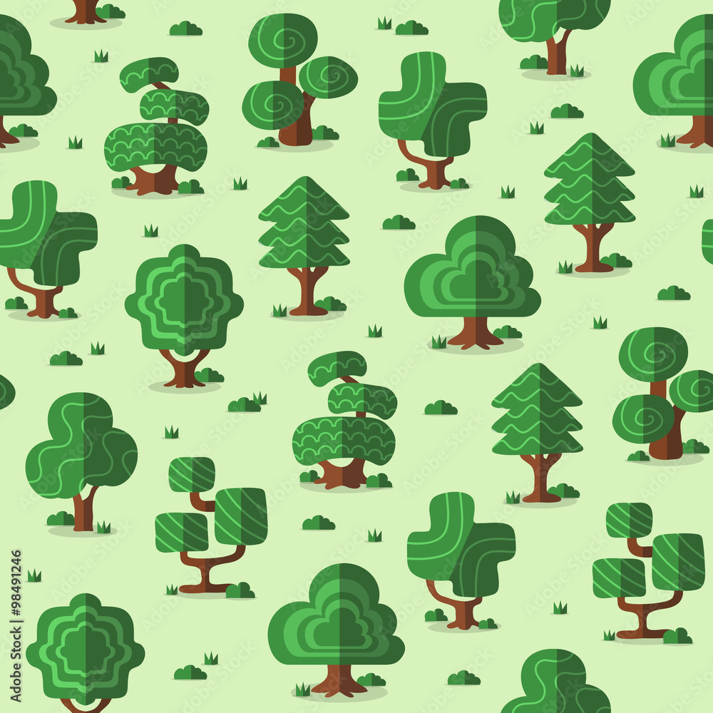 Vector tree seamless pattern background Vector tree seamless pattern background