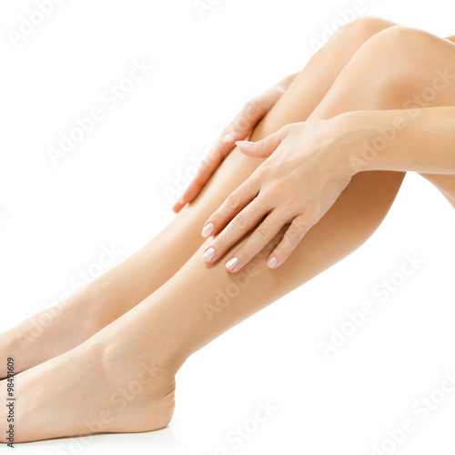 Beautiful female legs  smooth skin after waxing