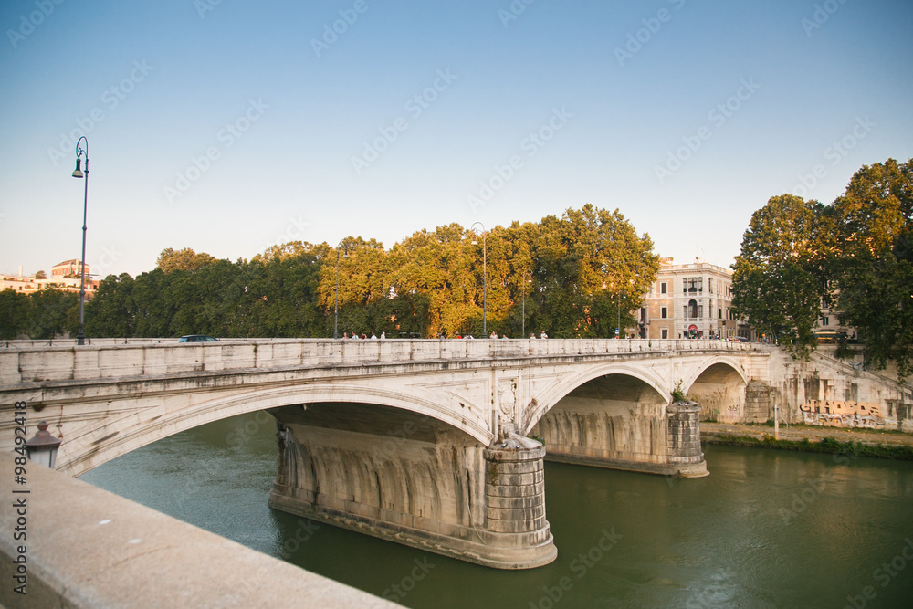 Rome ancient bridge july 2015 summer