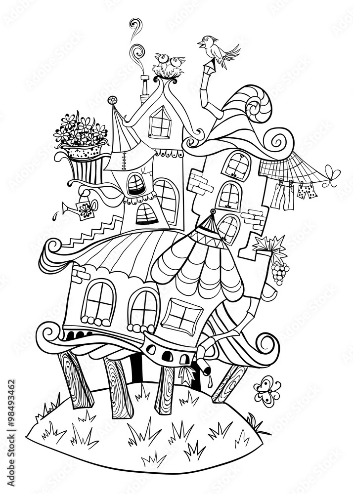 fairy house in the form of an image outline