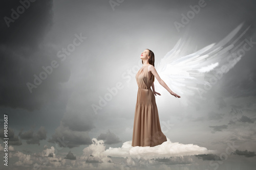 Angel girl flying high