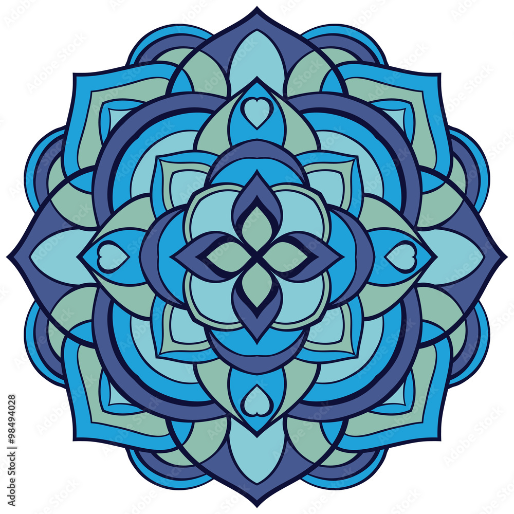 Mandala in blue tones. vector de Stock Adobe Stock