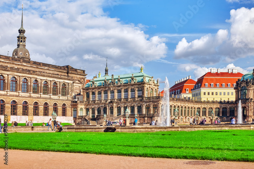 DRESDEN,GERMANY-SEPTEMBER 08,2015: People in court Zwinger Pala