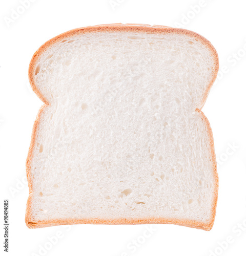 Slice of white bread isolated on white
