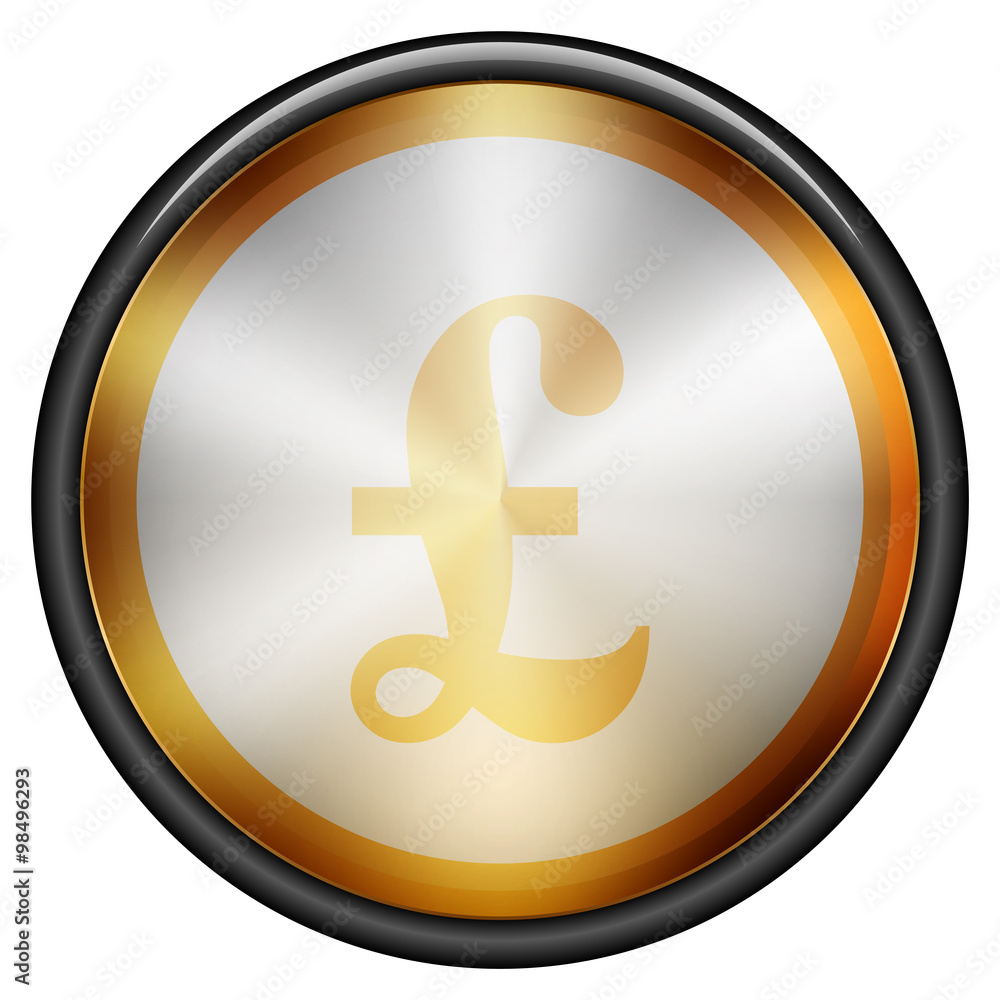 Pound Golden button sign illustration Pound Golden button sign illustration