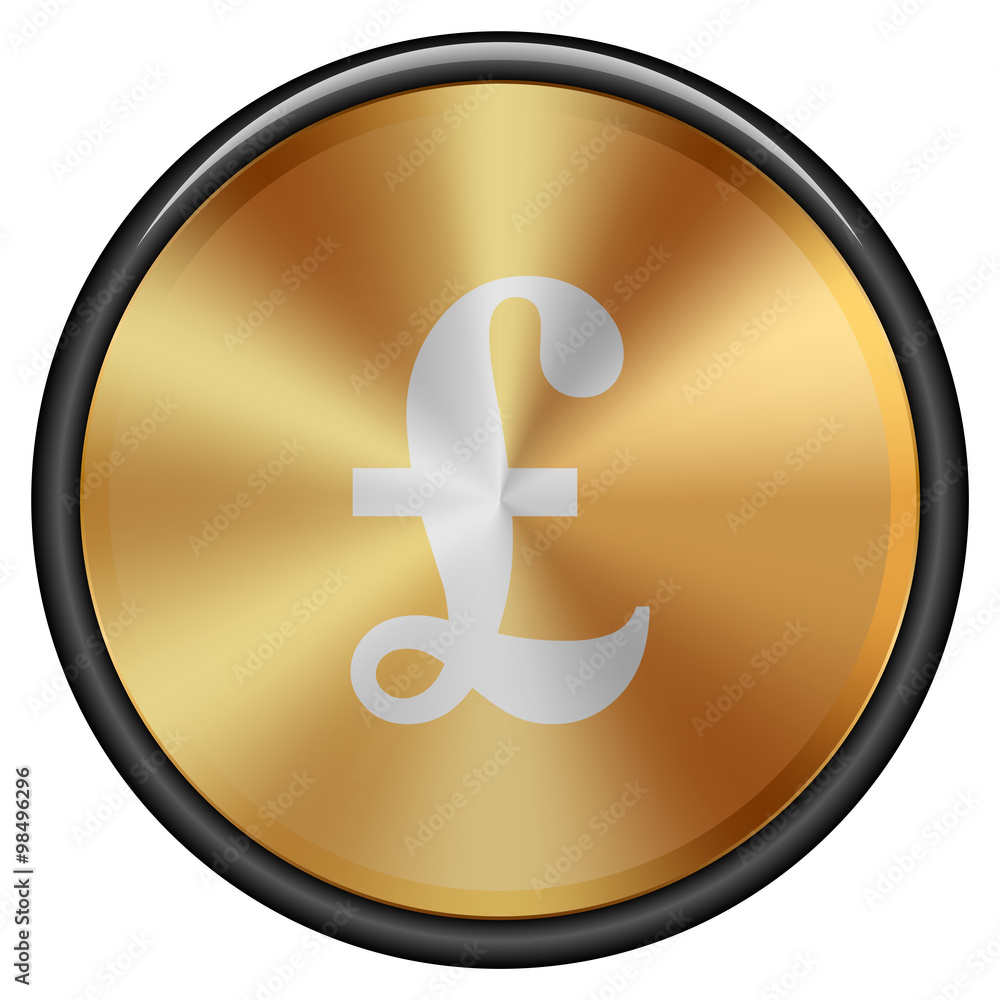 Pound Golden button sign illustration
