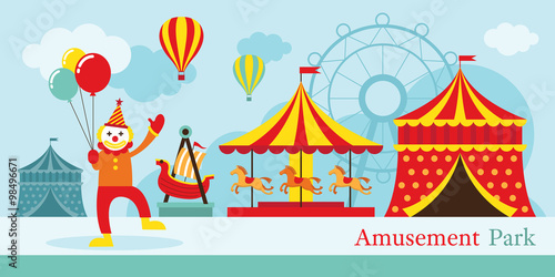 Amusement Park, Circus, Clown, Carnival, Fun Fair, Theme Park, Day Scene