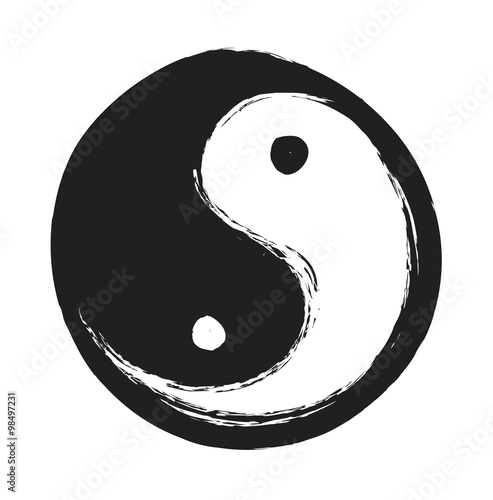 Canvas Print hand drawn ying yang symbol of harmony and balance, design element