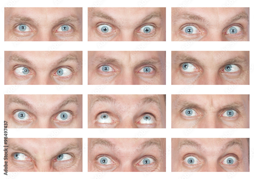 Obraz premium set of male eyes with different emotions