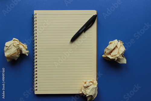 screenwriter and pen, paper with notebook 