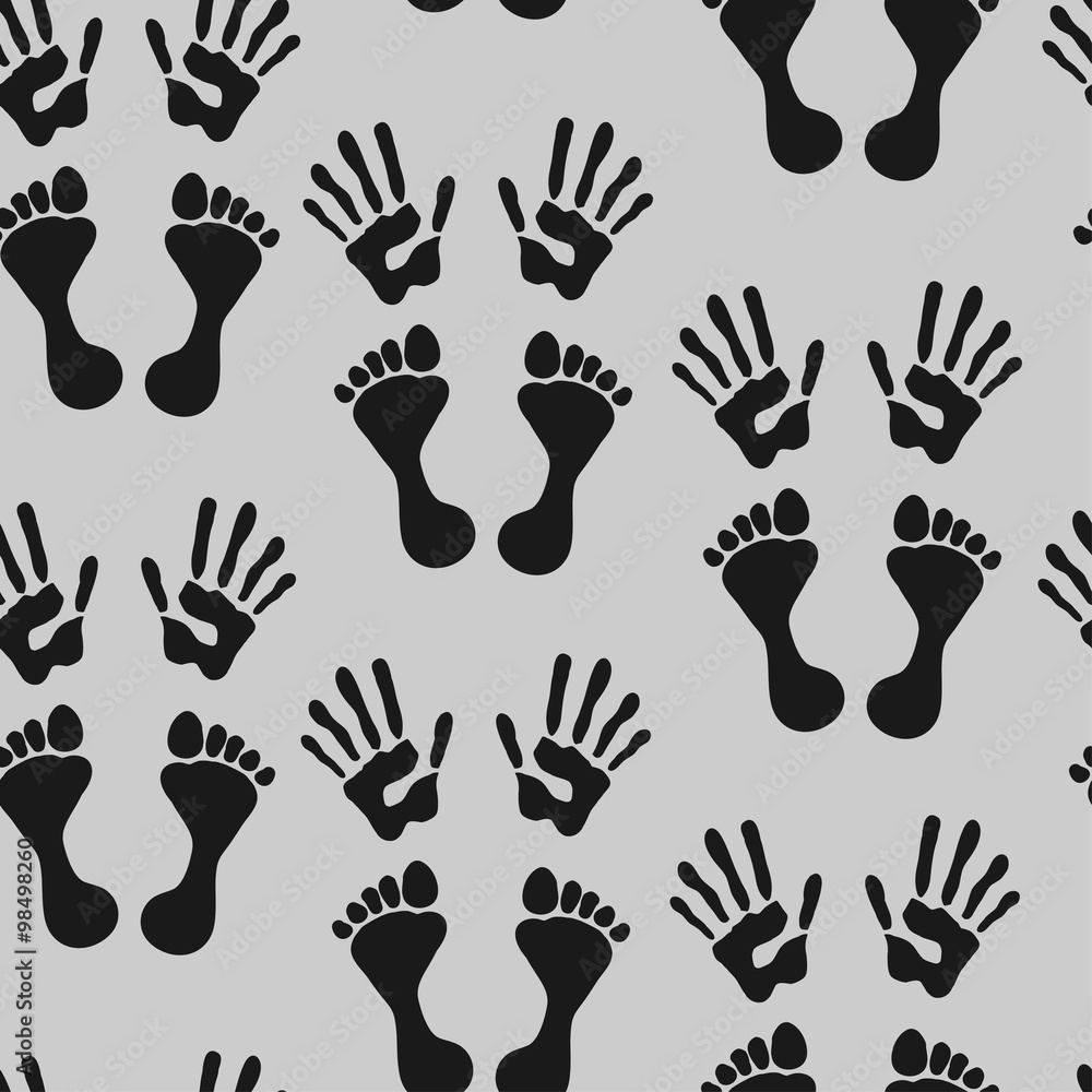 Fototapeta premium Seamless pattern with footprints