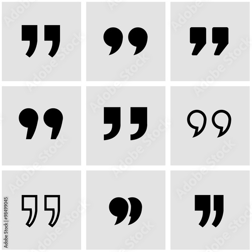 Vector black quote icon set