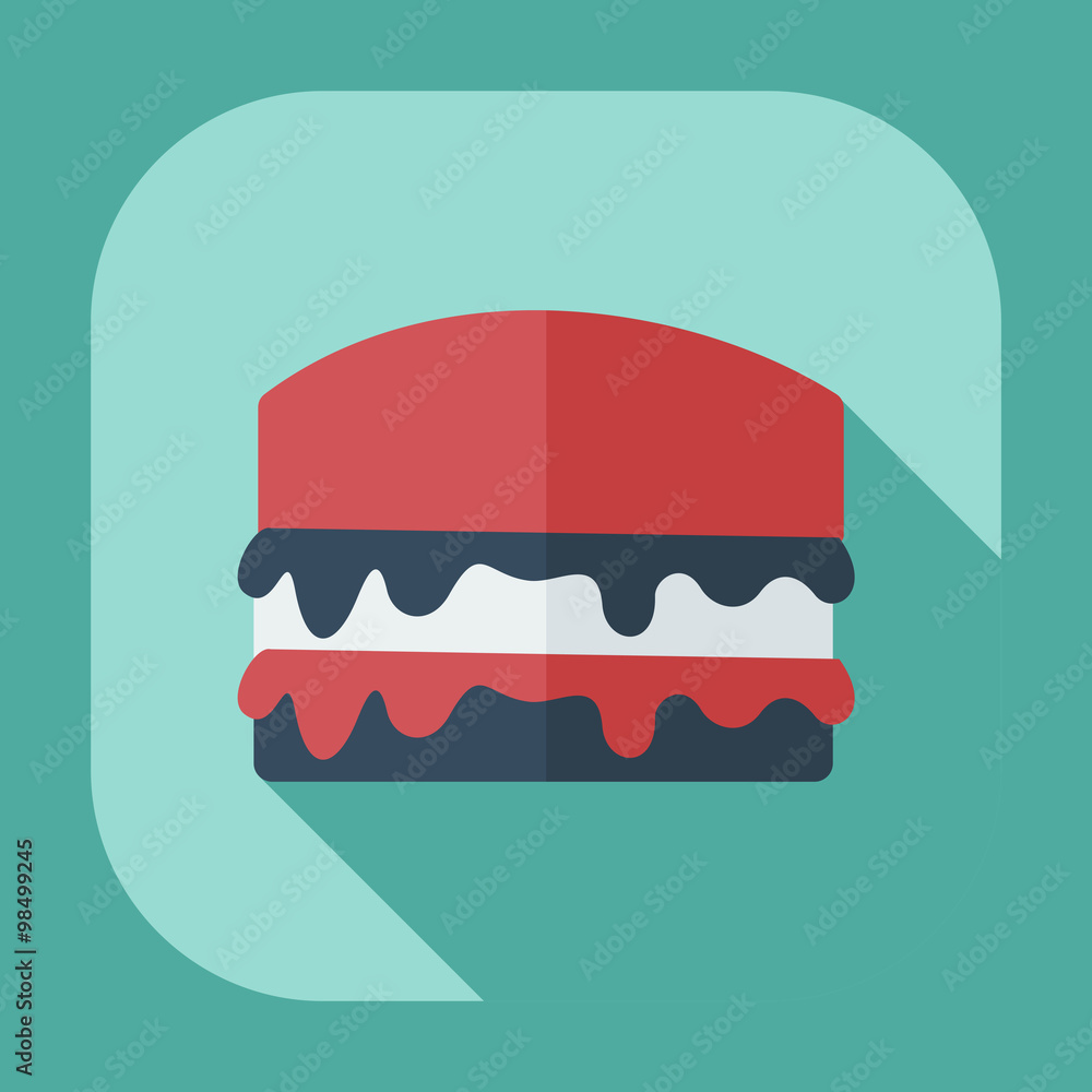 Flat modern design with shadow icons cake Flat modern design with shadow icons cake
