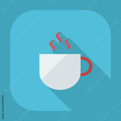 Flat modern design with shadow icons coffee