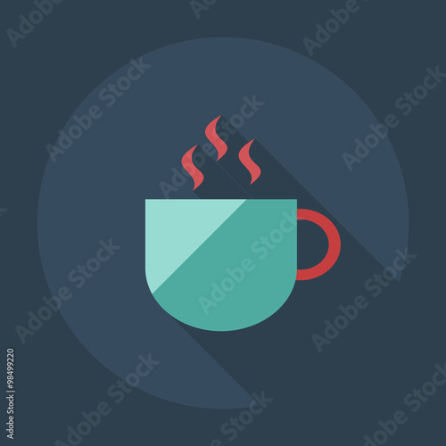 Flat modern design with shadow icons coffee