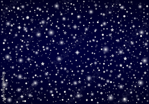 Night Sky, Sparkling Stars & Flakes | Christmas Background