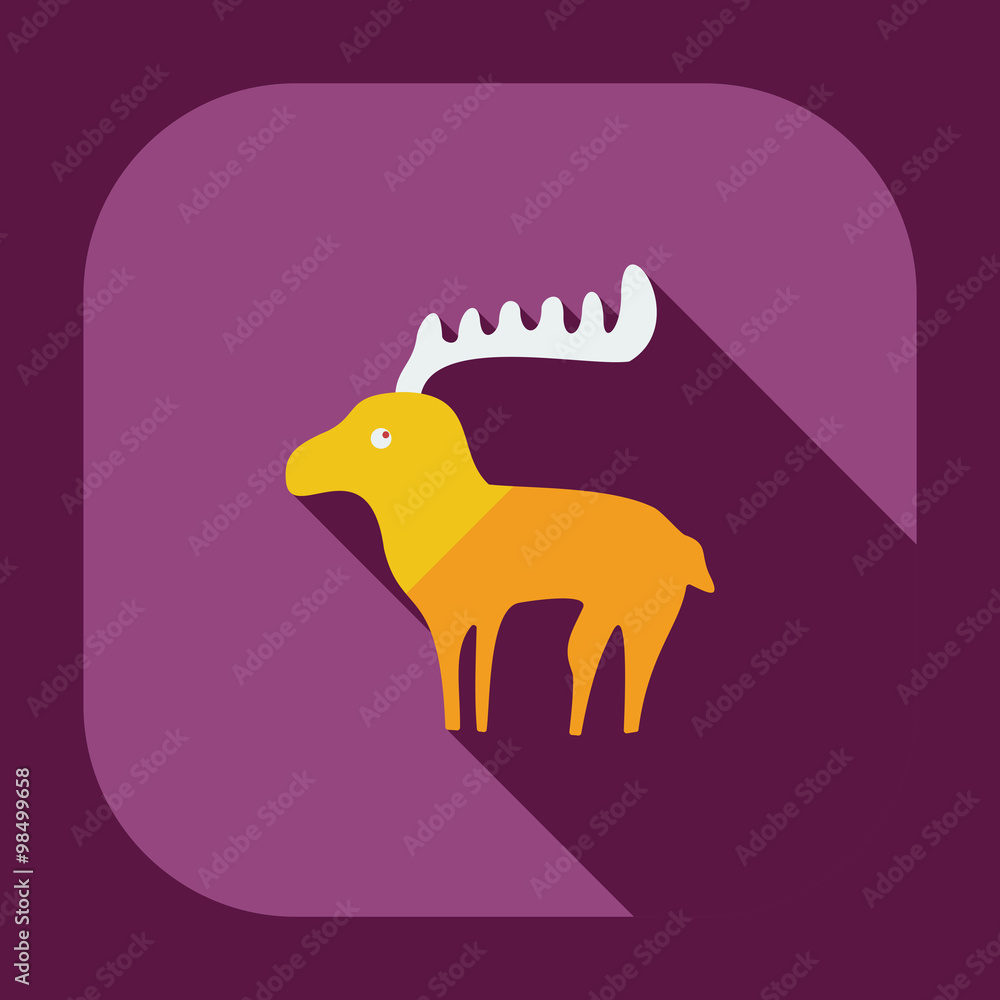 Fototapeta premium Flat modern design with shadow icons moose