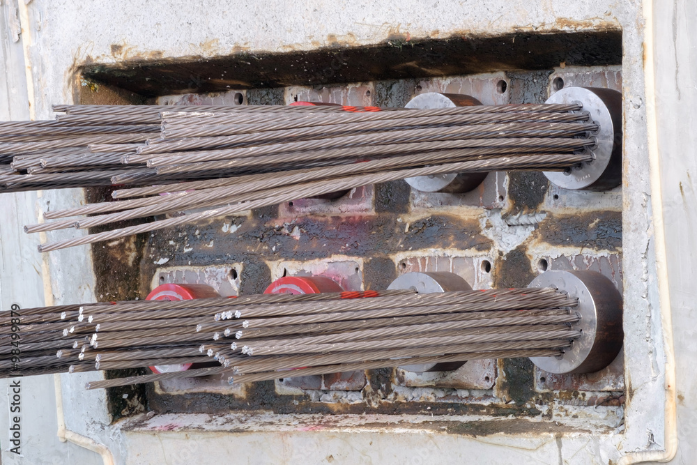 Fotografie prestressed concrete bridge girdes, post-tensioned