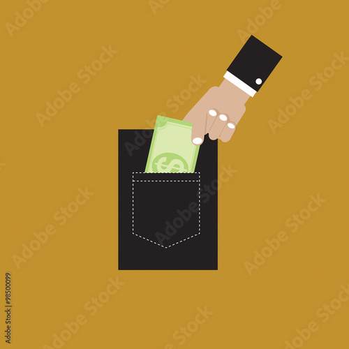 Pickpocket Vector Illustration.