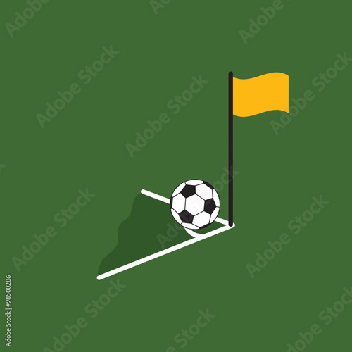 Corner Kick Vector Illustration.
