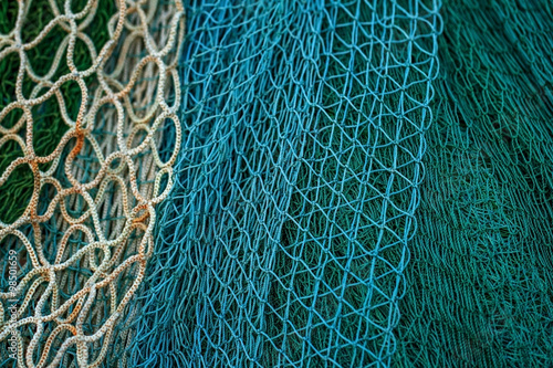 fishing net on the beach photo