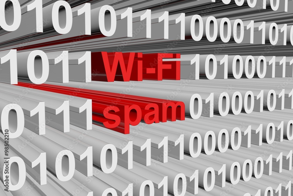Wi-Fi spam is presented in the form of binary code