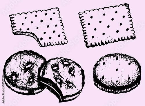 biscuit, doodle style, hand drawn