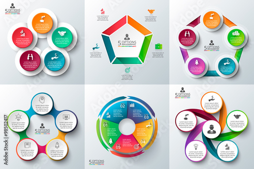 Business infographic template set. photo