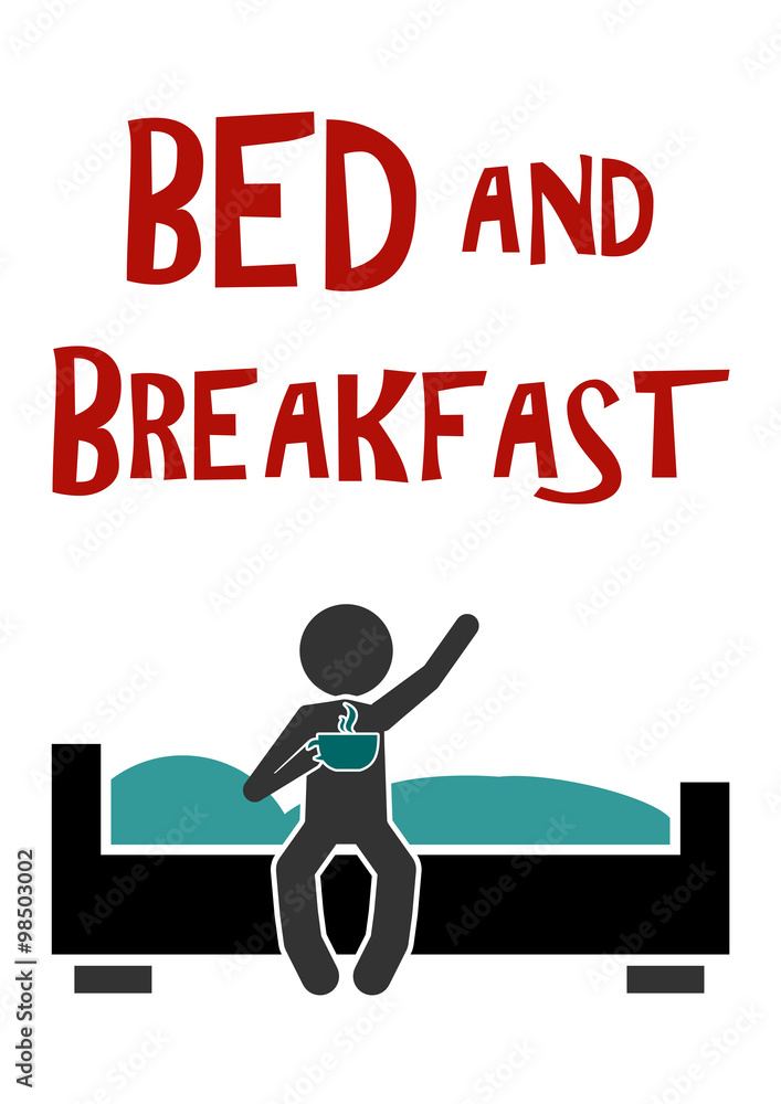 babs1 BedAndBreakfastSign - A2 A3 A4 Poster - bed and breakfast - g4100