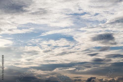 colorful dramatic sky with cloud at sunset