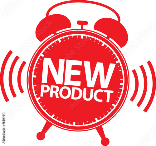 New product alarm clock icon, vector illustration