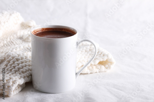 Obraz na plátne hot chocolate drink in white mug
