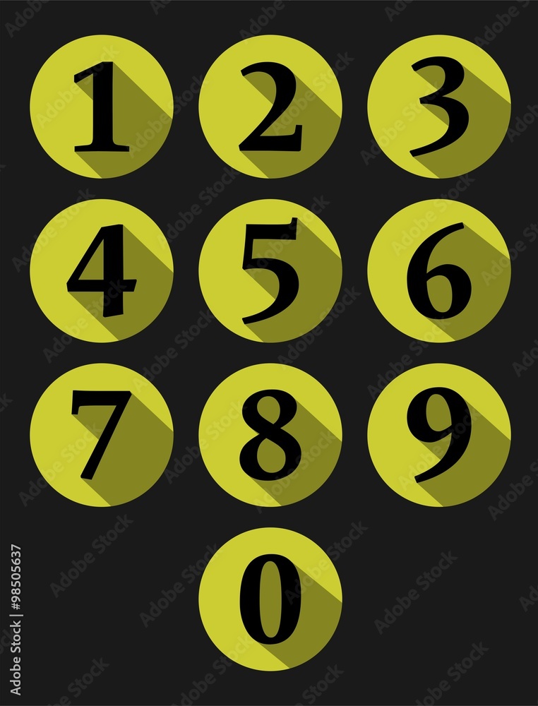 Numbers in green Numbers in green