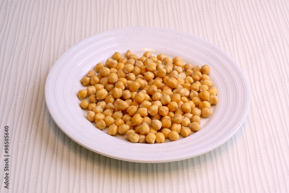 chickpeas on a white plate chickpeas on a white plate