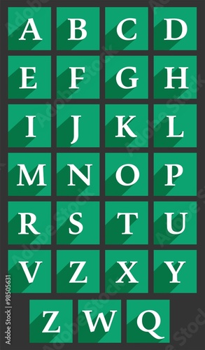 Letters in green