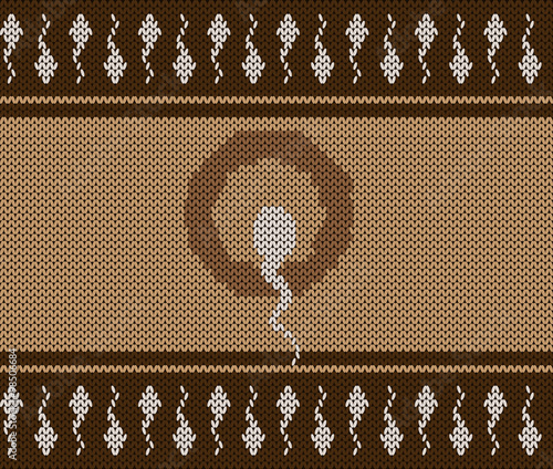 The sperm pattern knitted. Horizontal seamless knitted pattern.