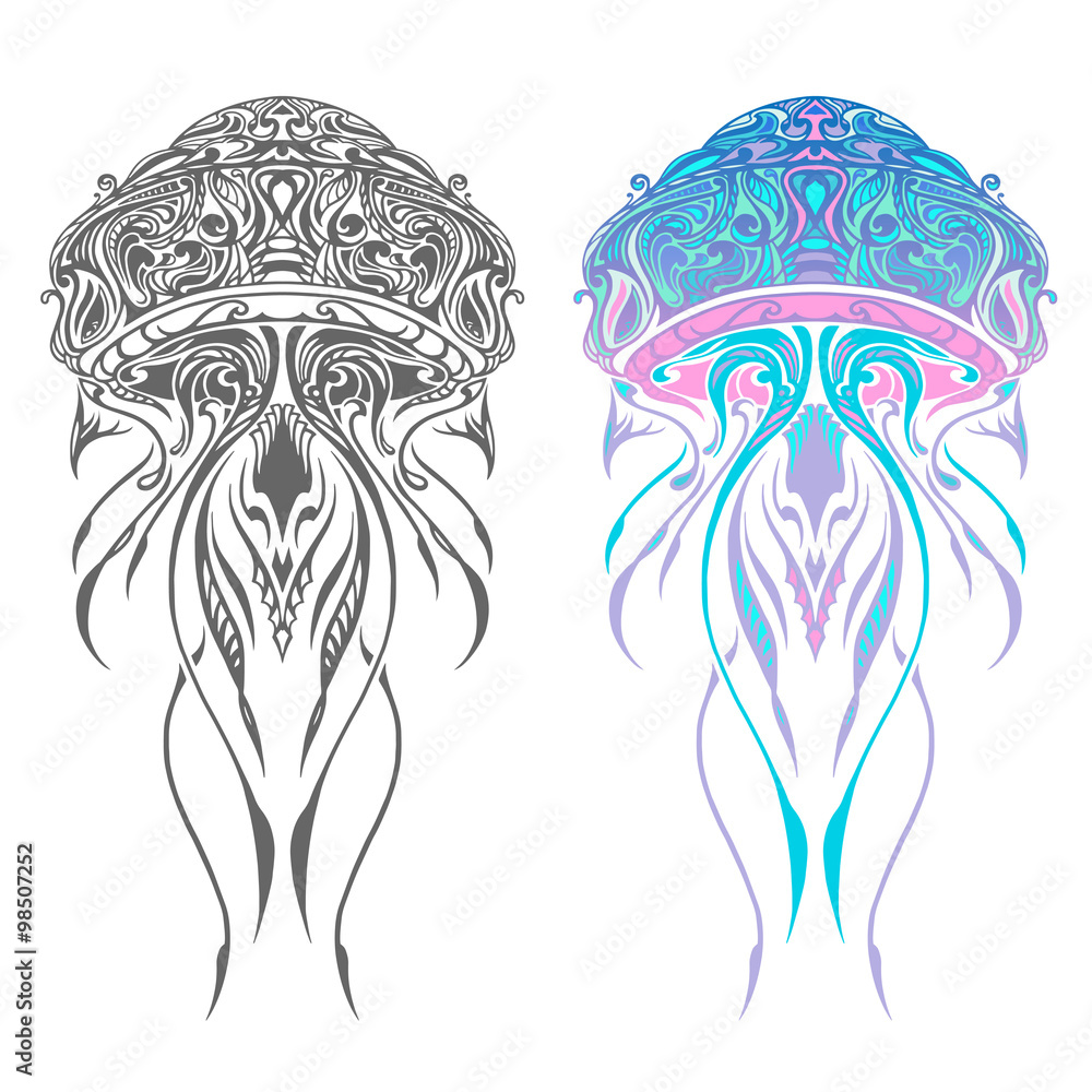 Obraz premium Abstract jellyfish illustration