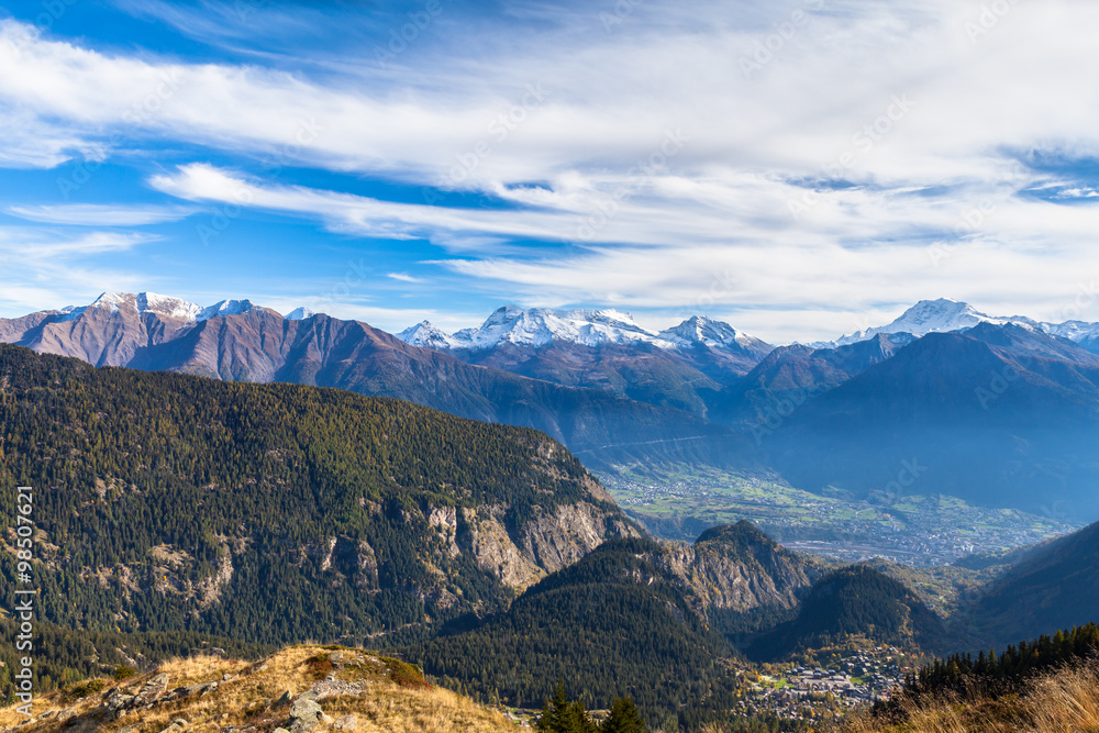 Fototapeta premium Panorama view of the Alps from Belalp