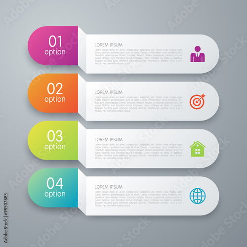Vector illustration infographics four paper strips