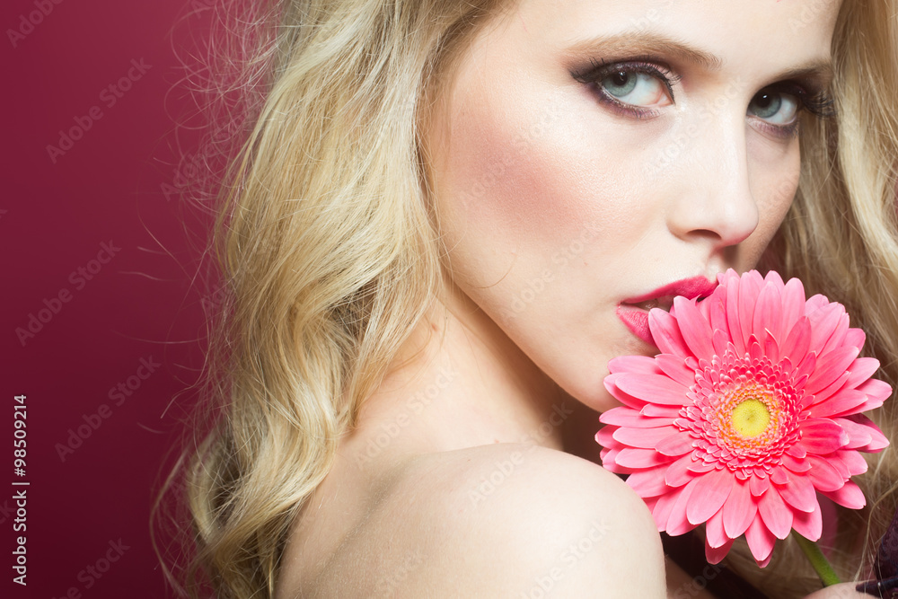 Sexy woman with flower Sexy woman with flower