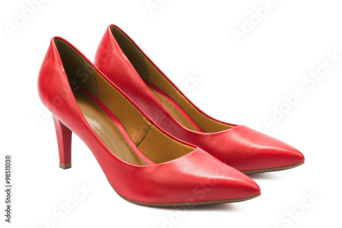 Red high heels pumps
