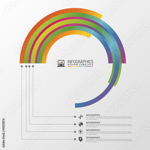 Circular stylish multicolor round. Infographic design template. Vector illustration