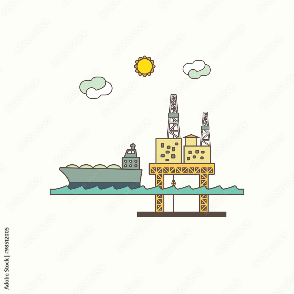 Naklejka premium off shore platform
