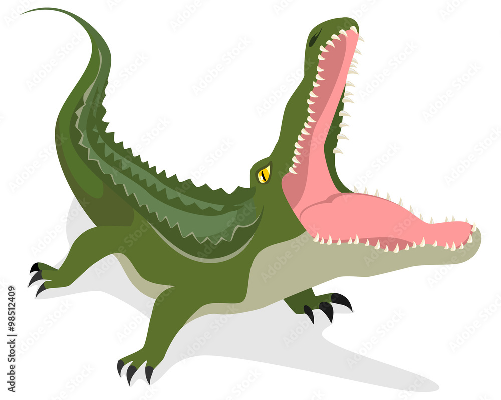 Fototapeta premium Green crocodile attacks