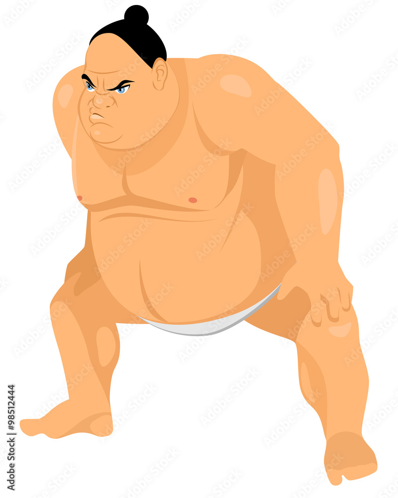 Big sumo wrestler - obrazy, fototapety, plakaty 