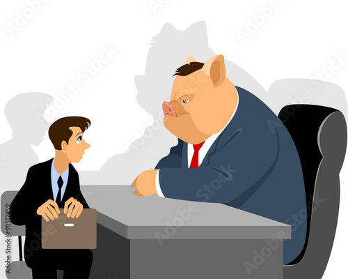 Businessman at reception official