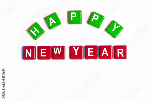 The letter of Happy New Year on white background 