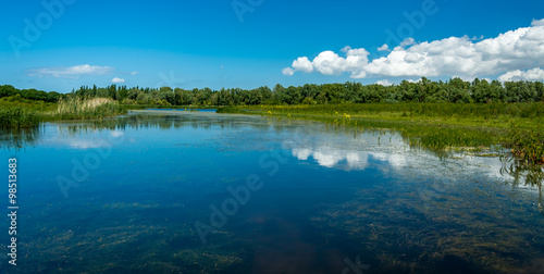 Fototapeta Naklejka Na Ścianę i Meble -  Blue reflecting pond