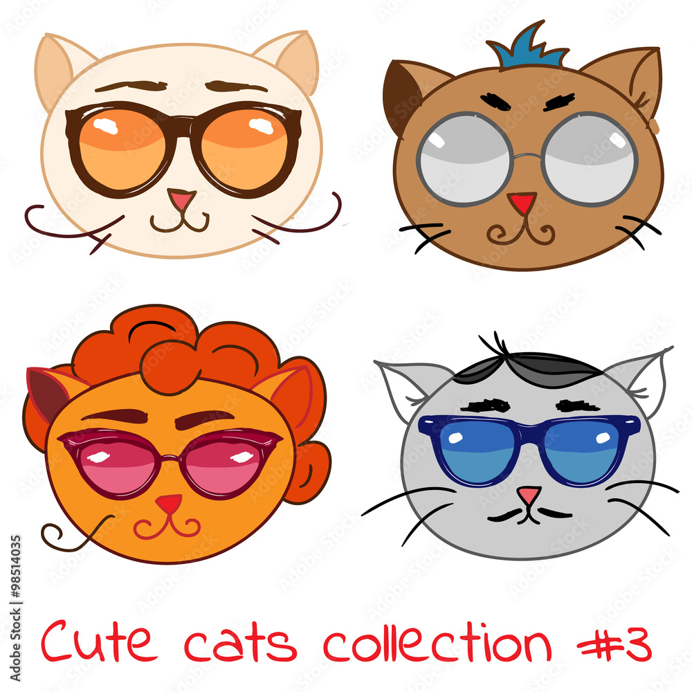 Fototapeta premium Set of cute cats